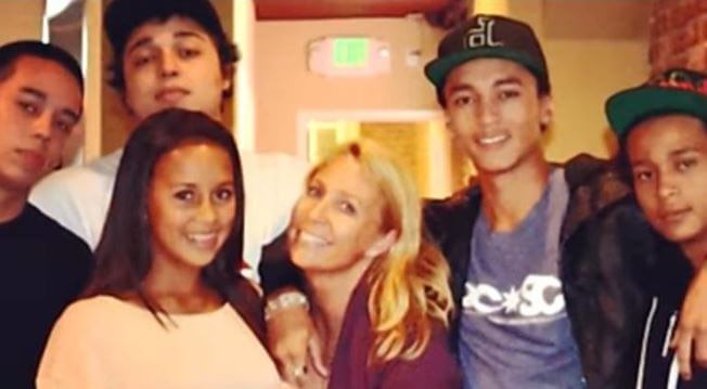 Kelle Huston with her children.